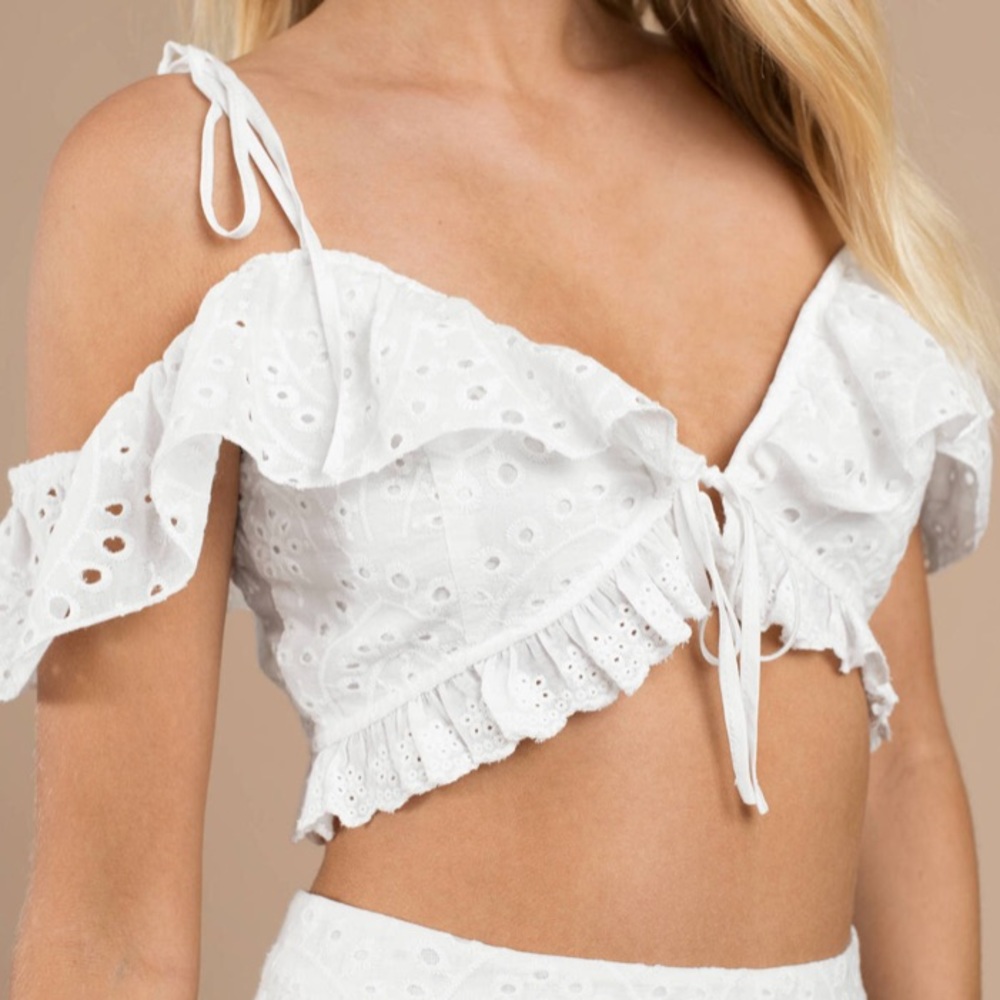 White Off The Shoulder Crop Top